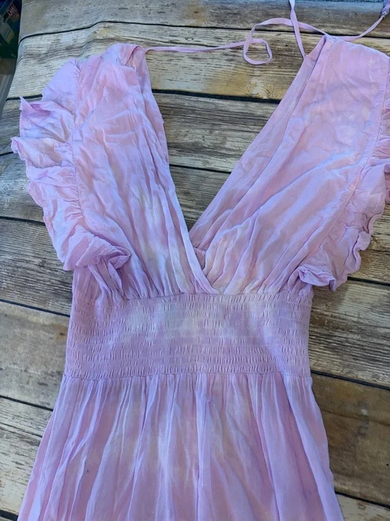 Tiare Hawaii M/L Boho Dahlia Maxi Dress Ombre Tie Dye Flowy Beach Summer Resort - Picture 7 of 11